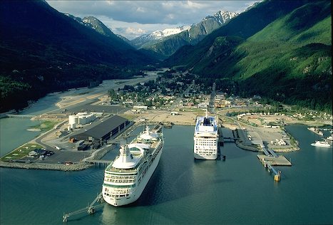 Le port de Skagway en Alaska, départ du White Pass and Yukon Route