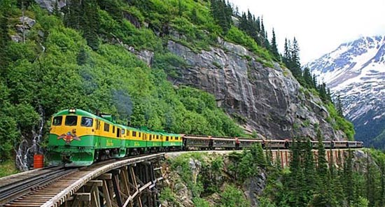 Les diesels verts et jaunes du White Pass et Yukon Route